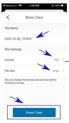 HP smart save to files