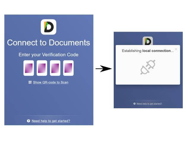 Access documents App from laptop