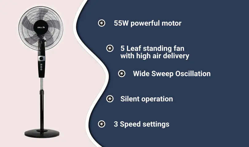 iBELL CLASSY P16 SB Pedestal Fan with Remote